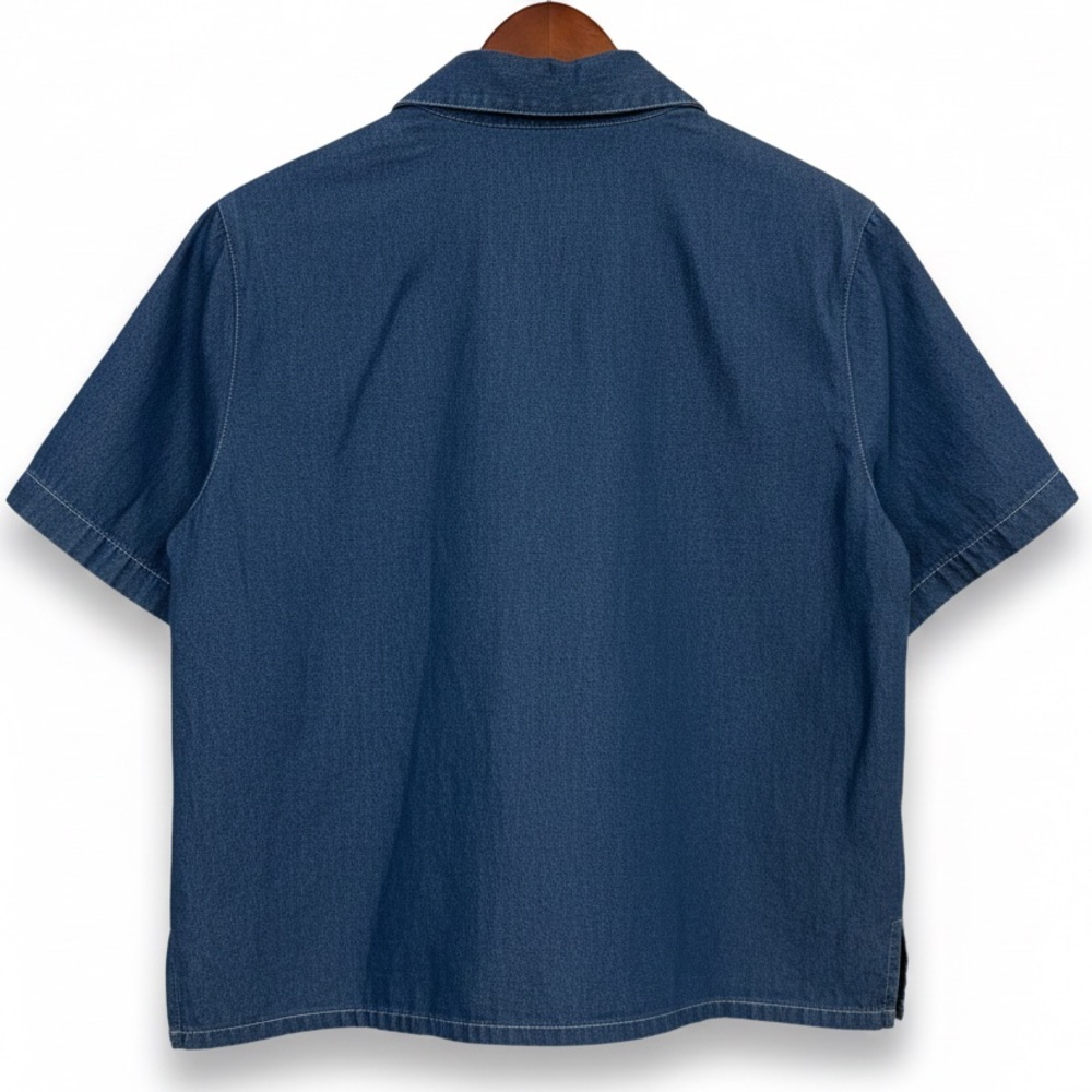 🔴 Koret City Blues Vintage 90s Embroidered Beaded Denim Shirt Art to Wear Large - Picture 8 of 10